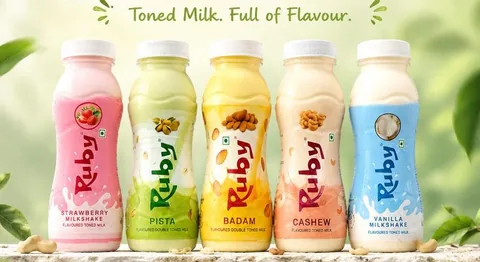 Ruby flavoured toned milk — Strawberry